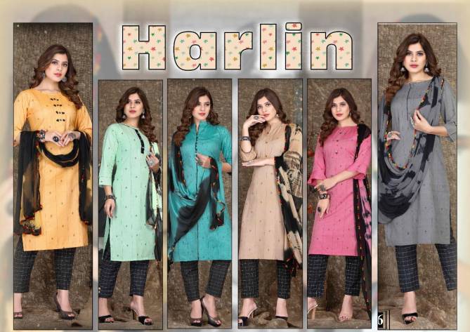Harlin 3011 Designer Ethnic Wear Cotton Latest Ready Made Salwar Suit Collection